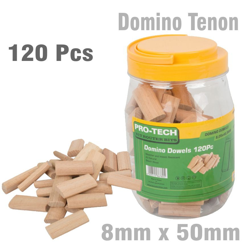 Pro Tech Domino Tenon 8 X50 Mm 50 Pc Pack Beech Wood