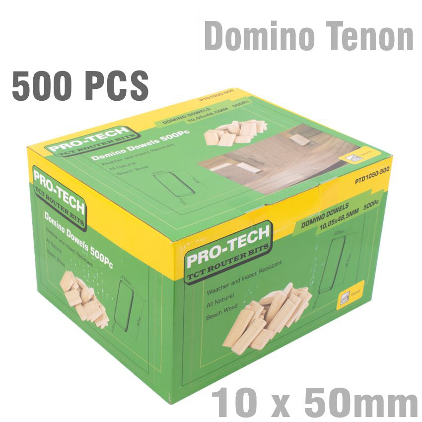 Pro Tech Domino Tenon 10 X50 Mm 500 Pc Per Box Beech Wood