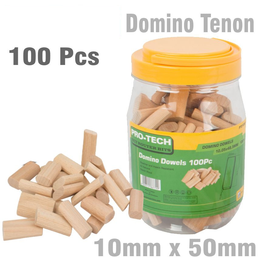 Pro Tech Domino Tenon 10 X50 Mm 50 Pc Pack Beech Wood