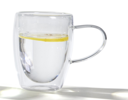 2 X Double Walled Glass 420 Ml