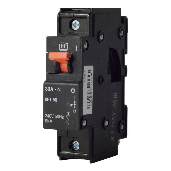 Circuit Breaker 26 Mm 1 P 30 A 6 Ka 230 Vac D Curve Orange Handle Qfe18130