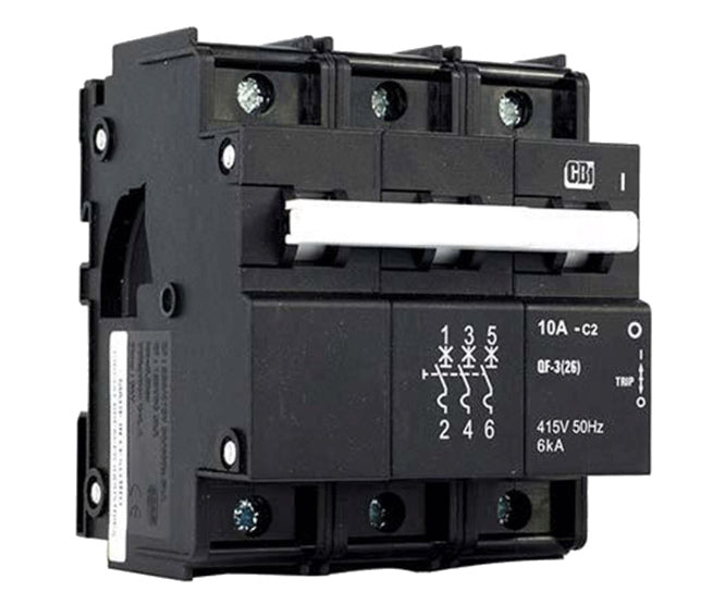 Circuit Breaker 26 Mm 3 P 100 A 6 Ka 415 Vac C Curve White Handle Qfe382100