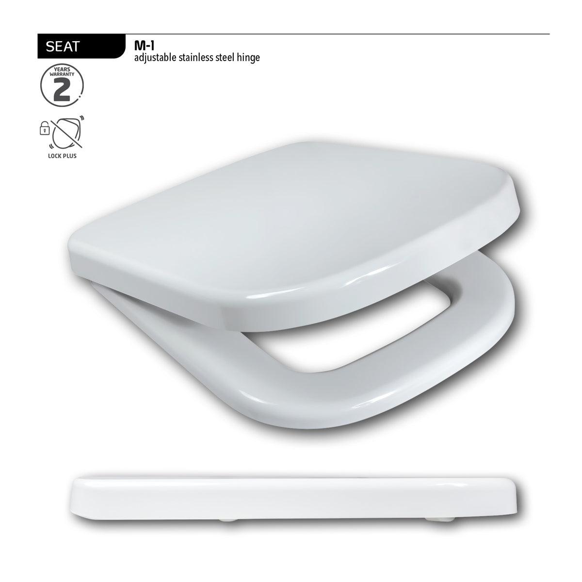 Wirquin Toilet Seat M 1 Thermodur Pl Hng Wht 2.2 Kg - Livestainable.co.za