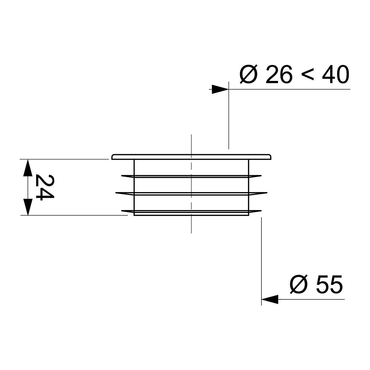 Wirquin F/Pipe Bung Connector Pan 55 Mm 32 +40 Pipe - Livestainable.co.za