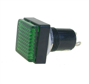 Lamp Neon 220 Vac D=15mm Sq Grn R772 F Fluorescent