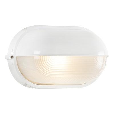 Bulkhead Oval Large Eyelid White 1x E27 - Livestainable.co.za