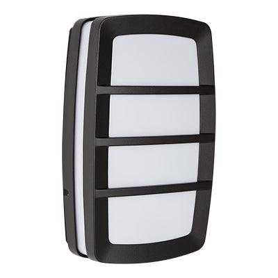 Rectangular Grid Bulkhead Black 2x E27 - Livestainable.co.za