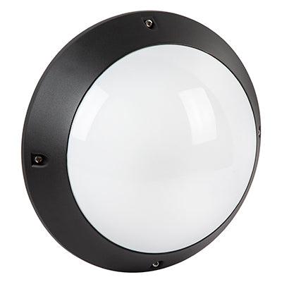 Round Plain Bulkhead Black 2x E27 - Livestainable.co.za