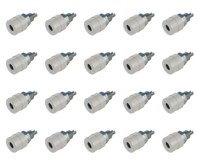 Banana Socket 4mm White Solder Tl=21mm 500 P/Bag Rc 11 White