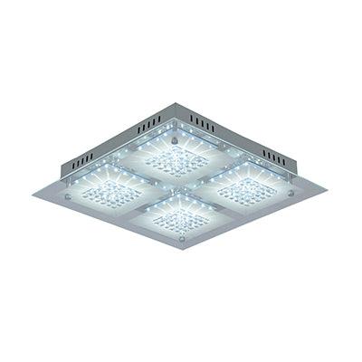 Crystal Square Ceiling Light Chrome/Silver Led 1x24w - Livestainable.co.za