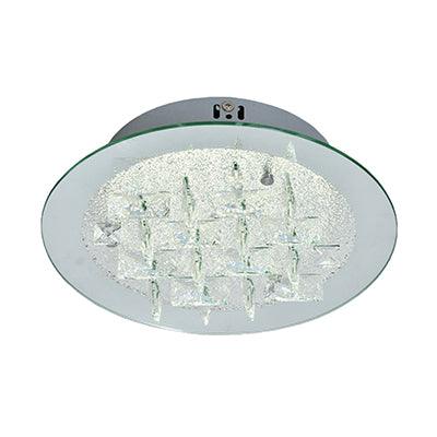 Crystal Round Ceiling Light Silver/Grey Led 1x18w - Livestainable.co.za