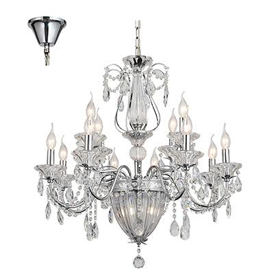 12 Lt Chandelier Crystal Chrome E14 12 X 40w + 2 X G9 Led 5 W - Livestainable.co.za