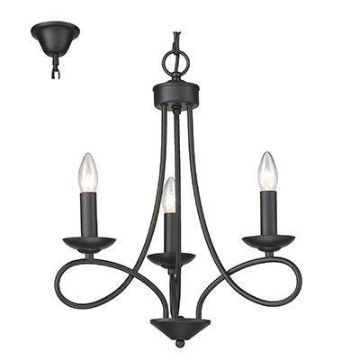 3 Lt Chandelier Black E14 3x40w - Livestainable.co.za