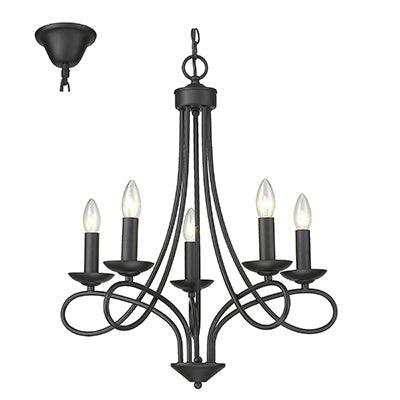 5 Lt Chandelier Black E14 5x40w - Livestainable.co.za