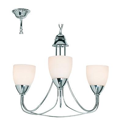 3 Lt Tulip Chandelier Glass & Chrome E14 3x40w - Livestainable.co.za