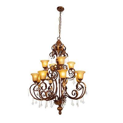 12 Lt Real Chandelier Bronze E27 12x60w - Livestainable.co.za