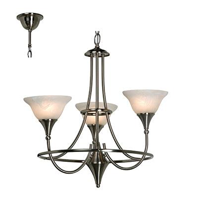 Calice Chandelier Satin Chrome E27 3x60w - Livestainable.co.za