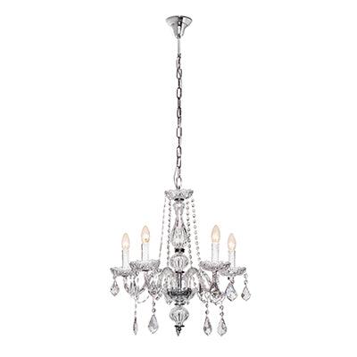 Toledo Chandelier Chrome/Black E14 5x40w - Livestainable.co.za