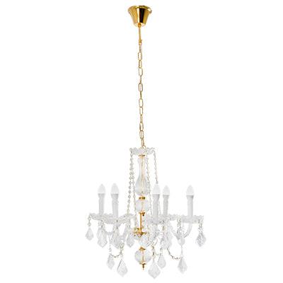 Toledo Chandelier Brass/Clear E14 5x40w - Livestainable.co.za