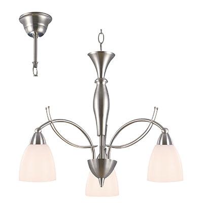 3 Lt Sasha Chandelier Satin Chrome E14 3x40w - Livestainable.co.za