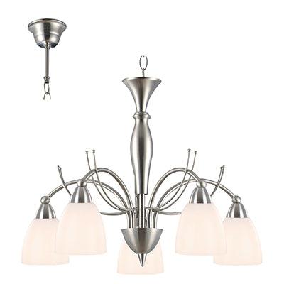 5 Lt Sasha Chandelier Satin Chrome E14 5x40w - Livestainable.co.za