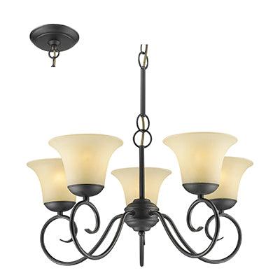 Ebele Chandelier Black E27 5x60w - Livestainable.co.za