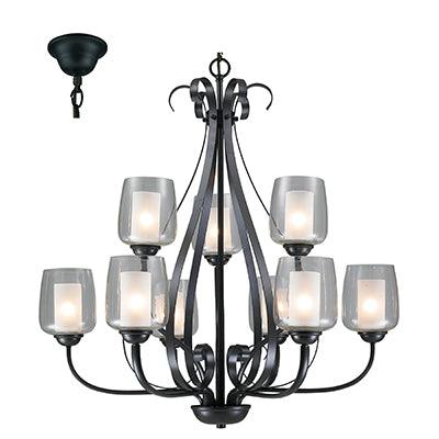 Chandelier Black E27 9x40w - Livestainable.co.za