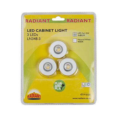 Cabinet D/Light Silver Led 3 X1.5w C/O 40mm - Livestainable.co.za