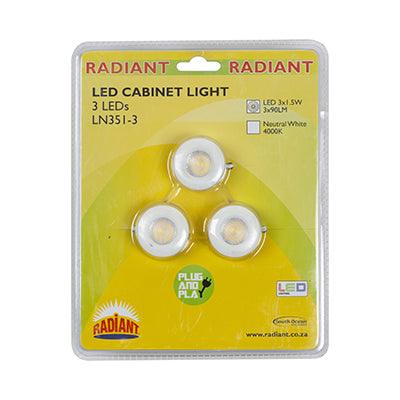 Cabinet D/Light Matt White Led 3 X1.5w - Livestainable.co.za