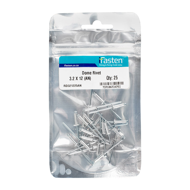 Ifasten Rivet Dome 3.2 Mmx12 Mm 25 Pp