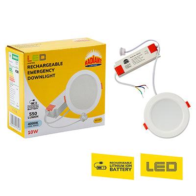 Rechargeable Emergency Downlight White Led 10w 4000 K - Livestainable.co.za