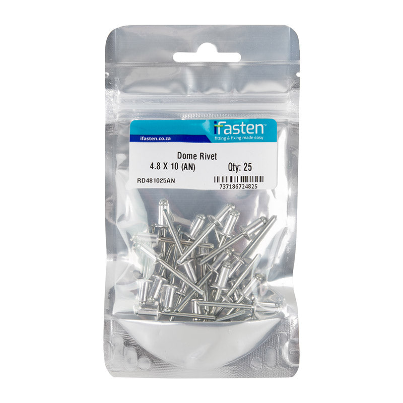 Ifasten Rivet Dome 4.8 Mmx10 Mm 25 Pp