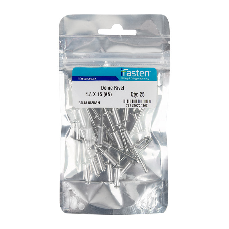 Ifasten Rivet Dome 4.8 Mmx15 Mm 25 Pp