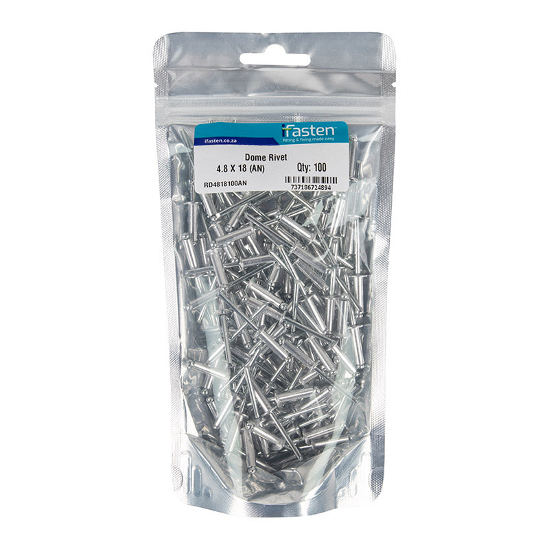 Ifasten Rivet Dome 4.8 Mmx18 Mm 100 Pp