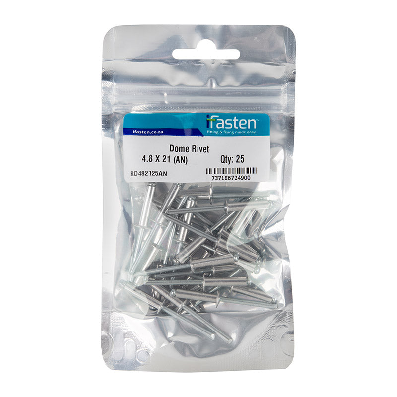 Ifasten Rivet Dome 4.8 Mmx21 Mm 25 Pp