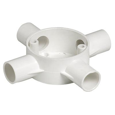 Conduit Box 4 Way 20mm Pvc - Livestainable.co.za