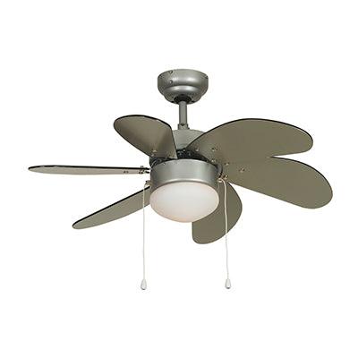 Mikro Ceiling Fan With Light Satin Silver - Livestainable.co.za