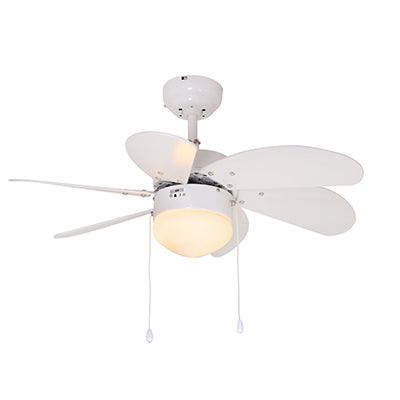 Mikro Ceiling Fan With Light White - Livestainable.co.za