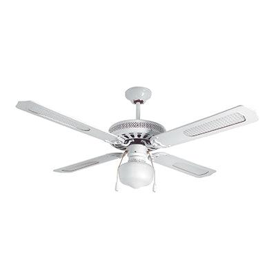 Rattan Ceiling Fan With Light White E27 1x60w - Livestainable.co.za