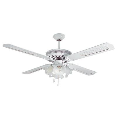 Rattan Ceiling Fan With Light White E27 4x60w - Livestainable.co.za