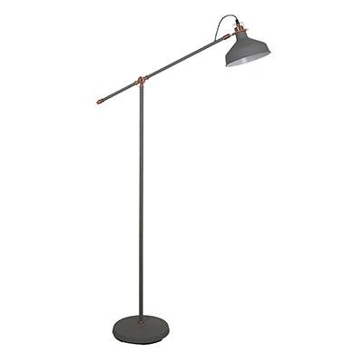 Bankers Floor Light Steel Grey & Copper 1x E27 - Livestainable.co.za