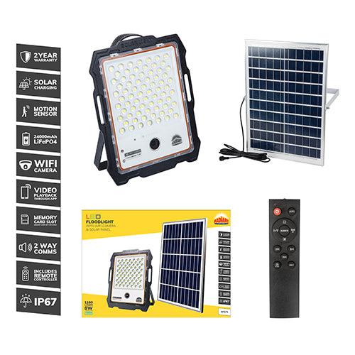 Solar Floodlight & Wifi Camera Led 1160lm 7000 K - Livestainable.co.za