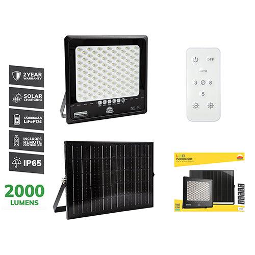 Solar Floodlight & Remote Led 2000lm 6500 K - Livestainable.co.za