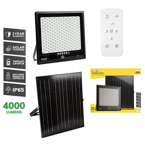 Solar Floodlight & Remote Led 4000lm 6500 K - Livestainable.co.za