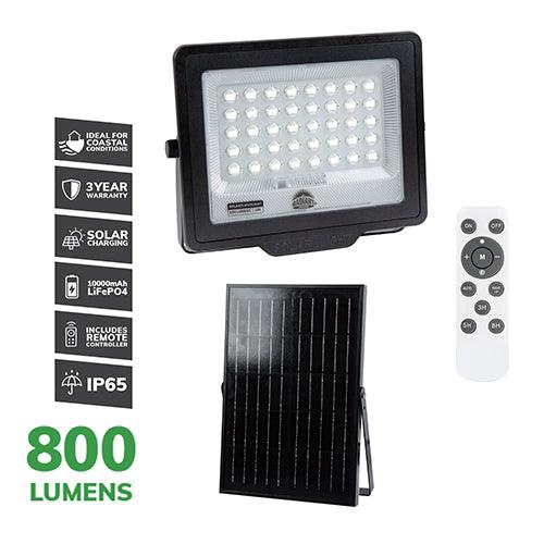 Solar Coastal Floodlight & Remote Led 6500 K 800lm - Livestainable.co.za