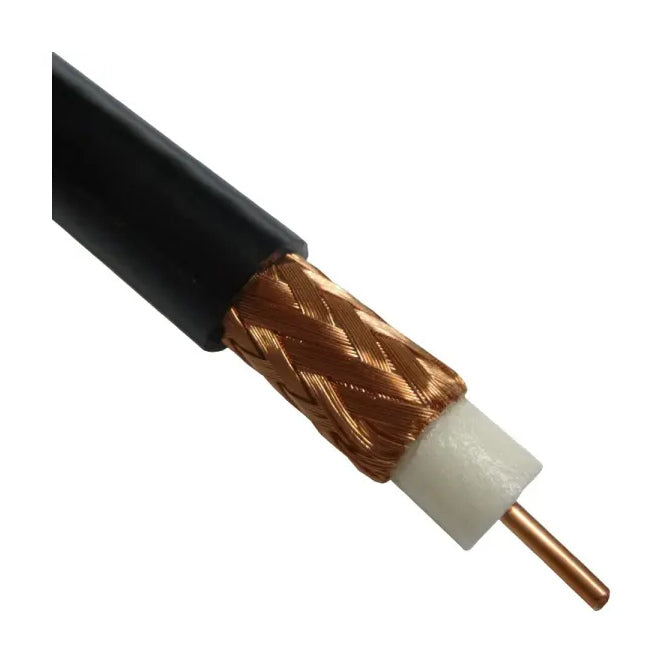 Coaxial Shielded Cable Solid 6mm Black Debulk Rg59 Coax