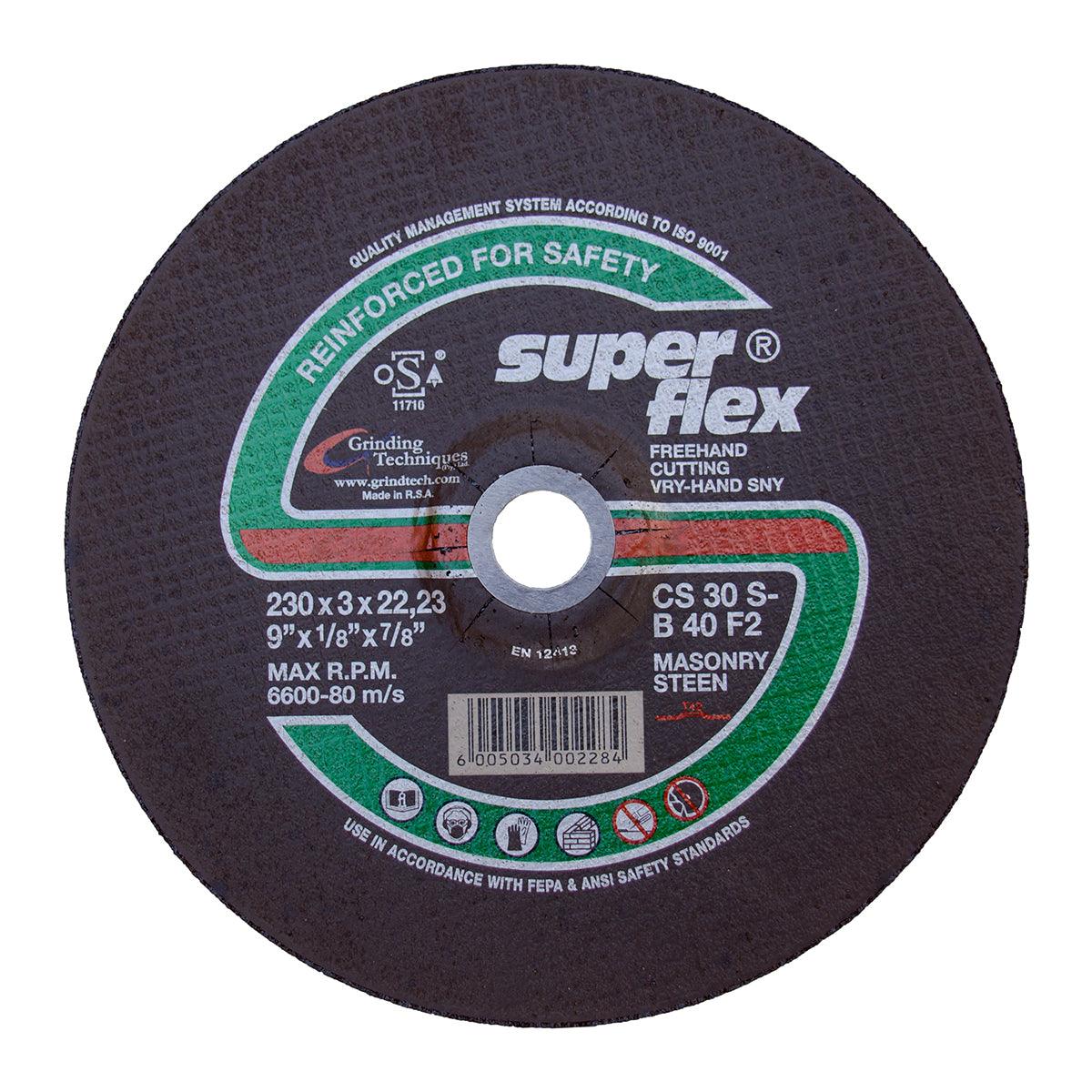 Superflex Cutting Disc Dome Masonry 230 X3 Mm - Livestainable.co.za