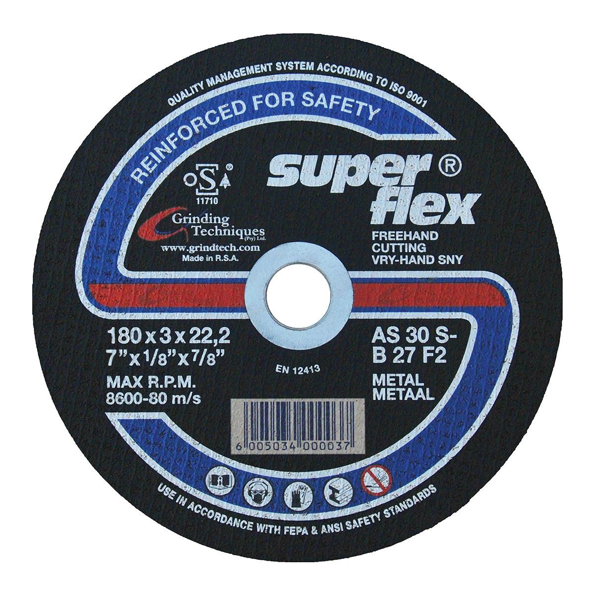 Superflex Cutting Disc Flat Steel 180 X3 Mm - Livestainable.co.za