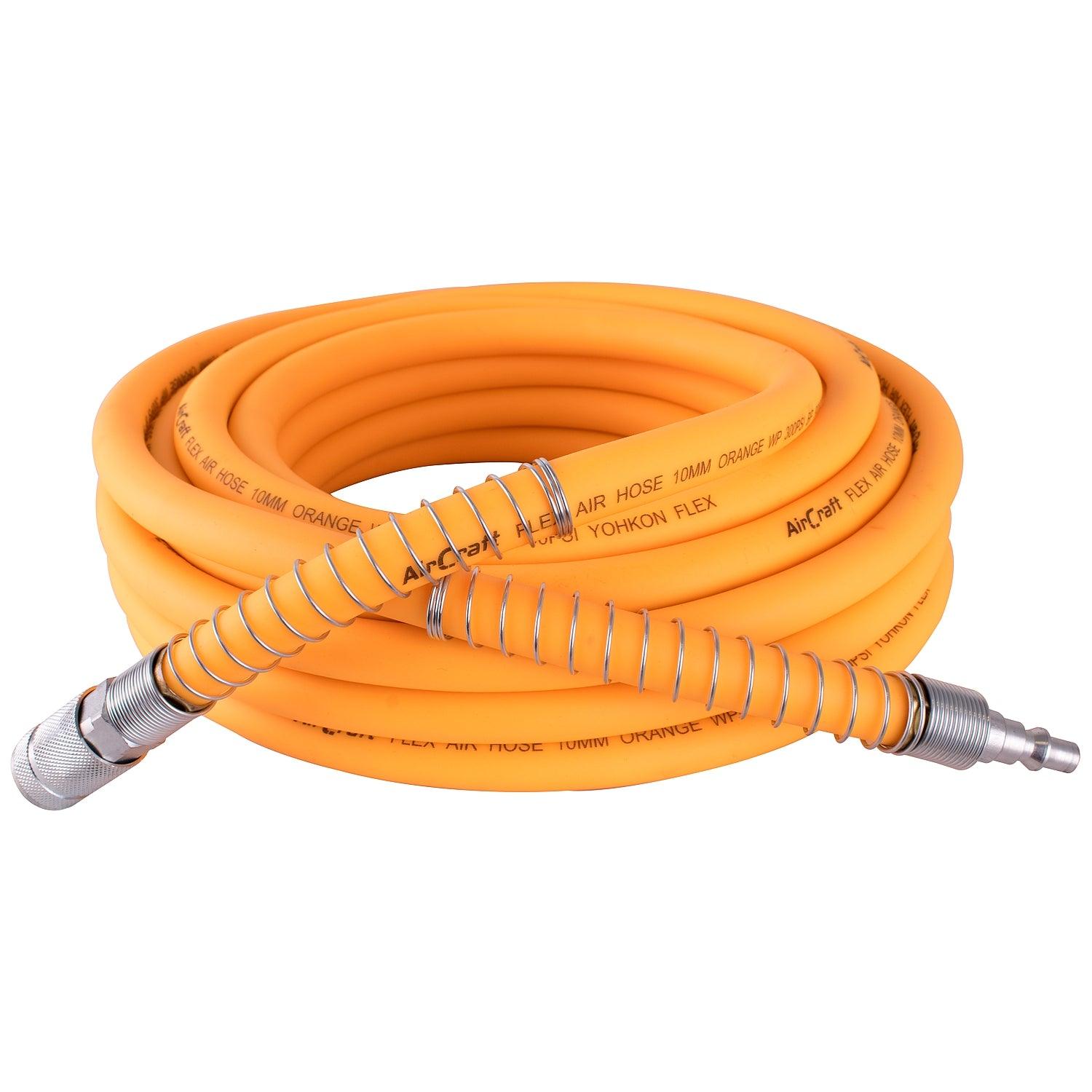 Flex Air Hose Kit 10 Mm X 10 M Orange W/Quick Coupler & Connector Yohko - Livestainable.co.za