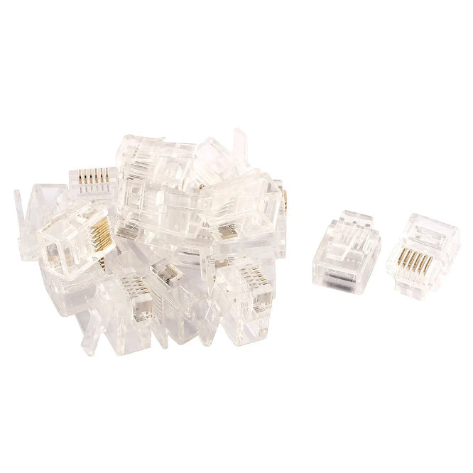 Rj12 Modular Telecoms / Telephone Plug 3 Prong 6 P6 C 1 K /Bag Rj12 Plug3
